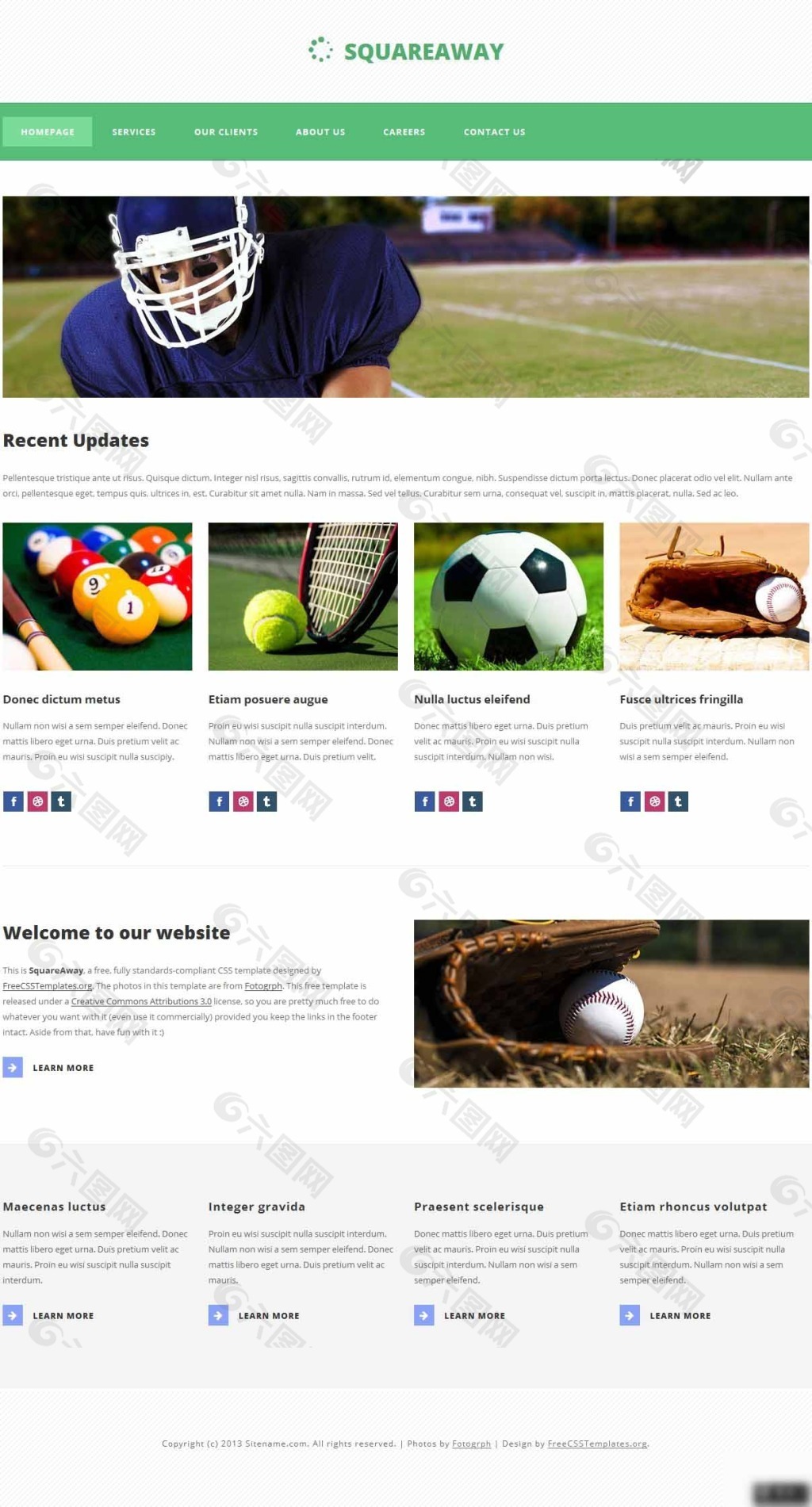 绿色健康运动网页模板