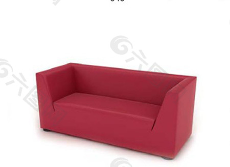红色正方形简约沙发