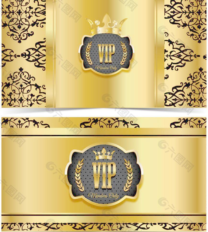 金色欧式花纹vip卡图片