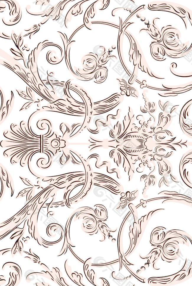欧式卷草花纹图片