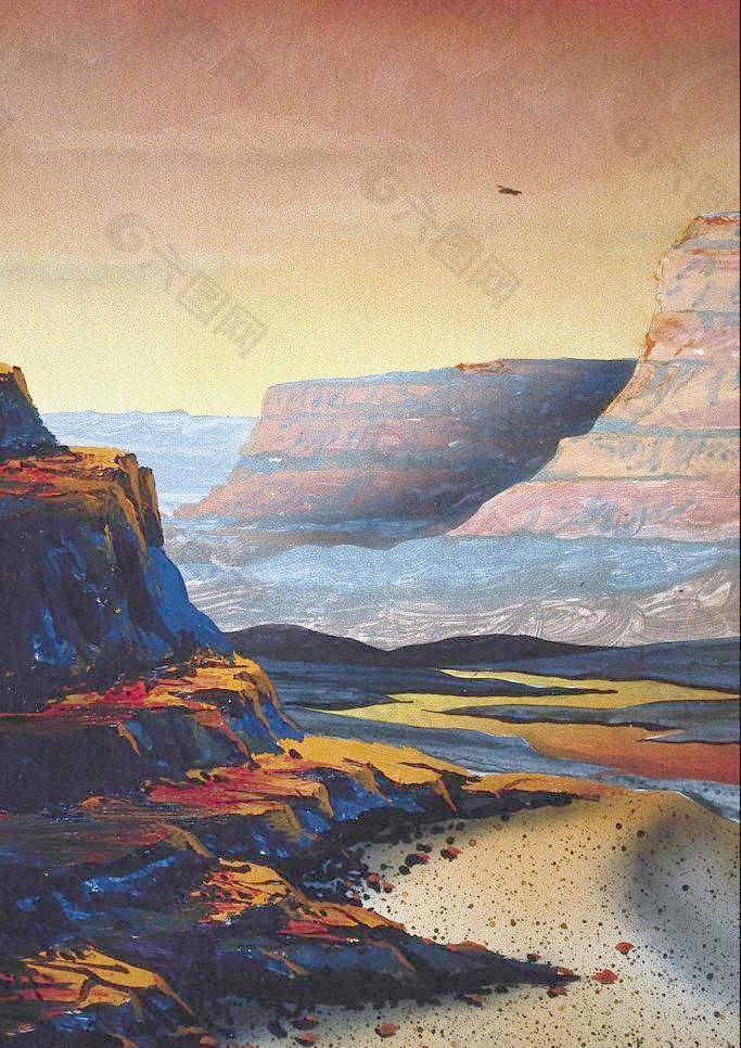 色彩创意风景画图片