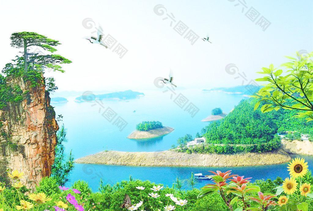 风景画 千岛湖风光图片