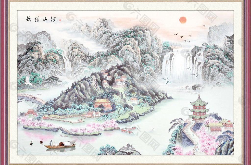 山水画 巨幅风景画图片