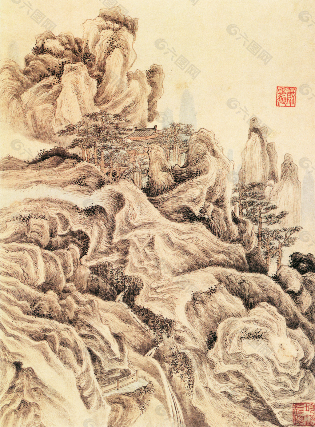 山风景油画