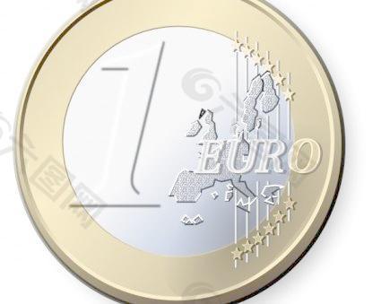 一欧元的硬币夹艺术