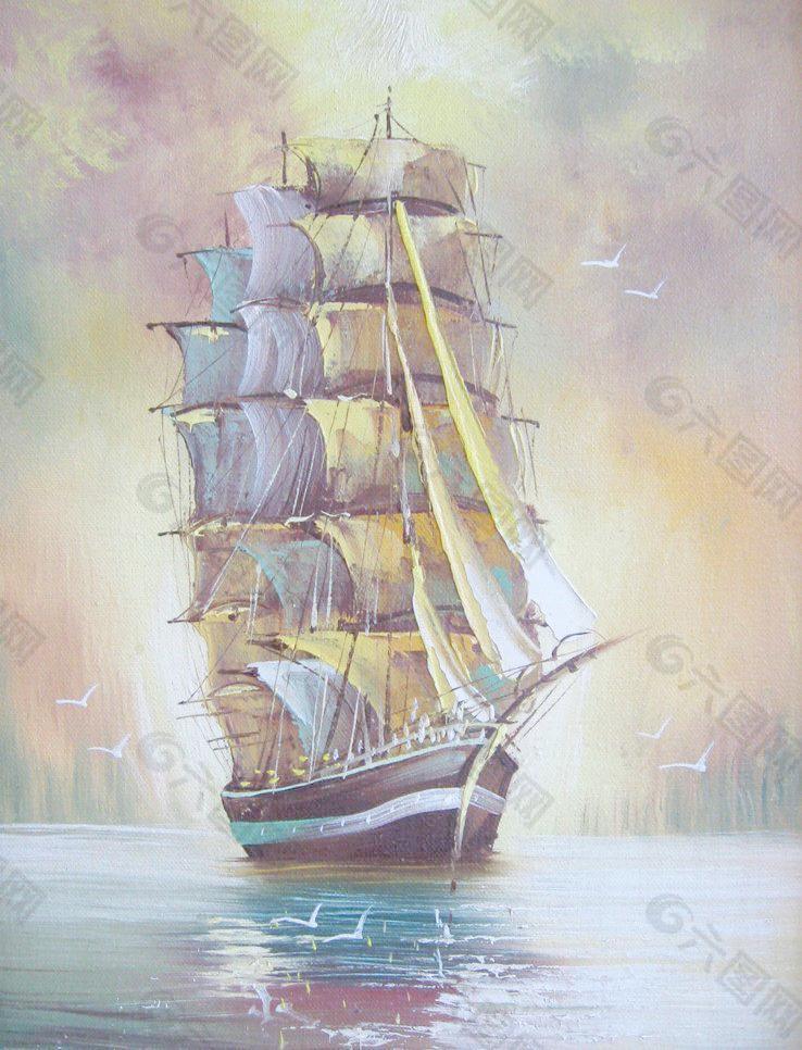 油画 帆船图片