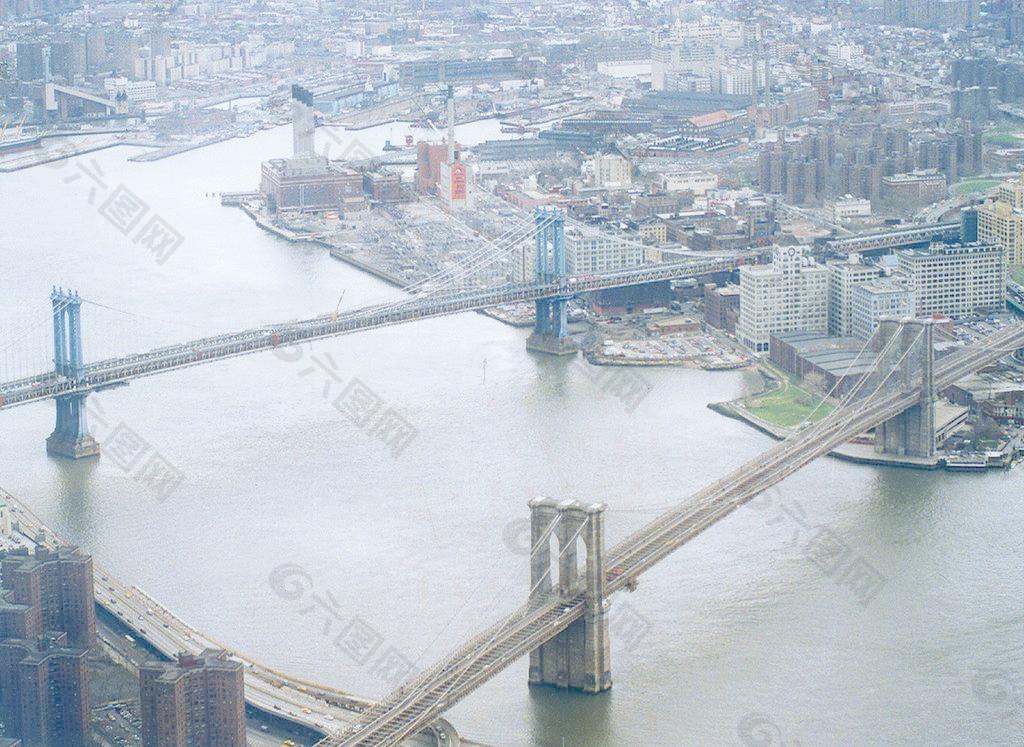 欧式铁架桥鸟瞰图片