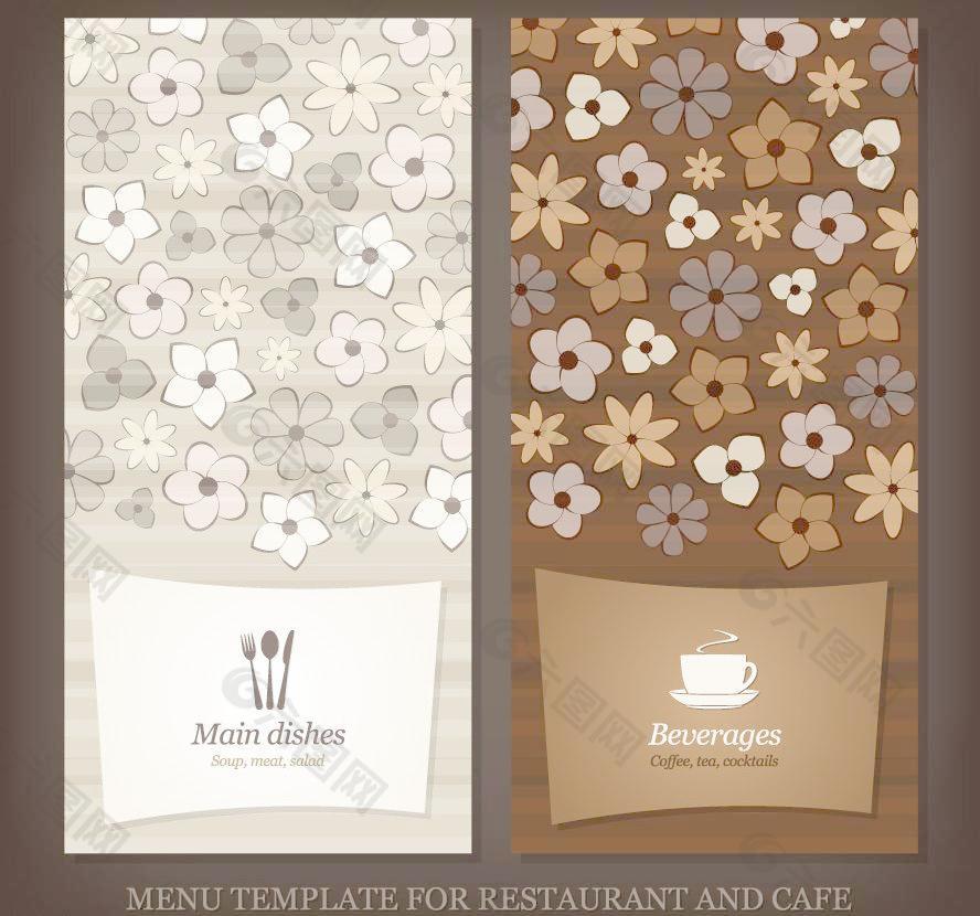 欧式花纹花朵 欧式菜单封面设计图片