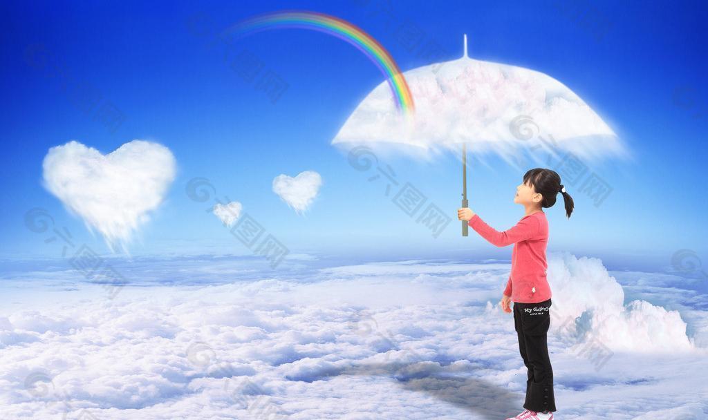 创意彩虹桥 白云图片