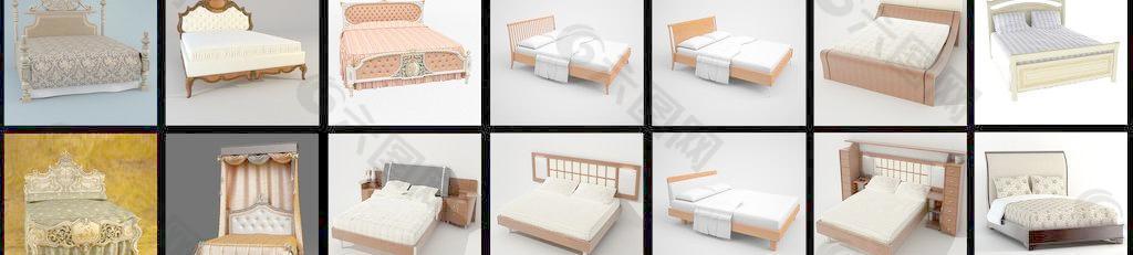 14精美欧式床模型图片