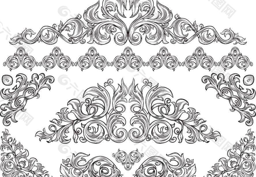 古典欧式花纹花边装饰图片