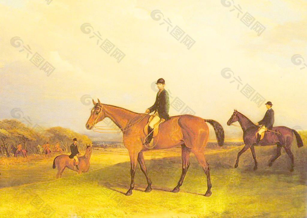 油画 亨特的赛马图片