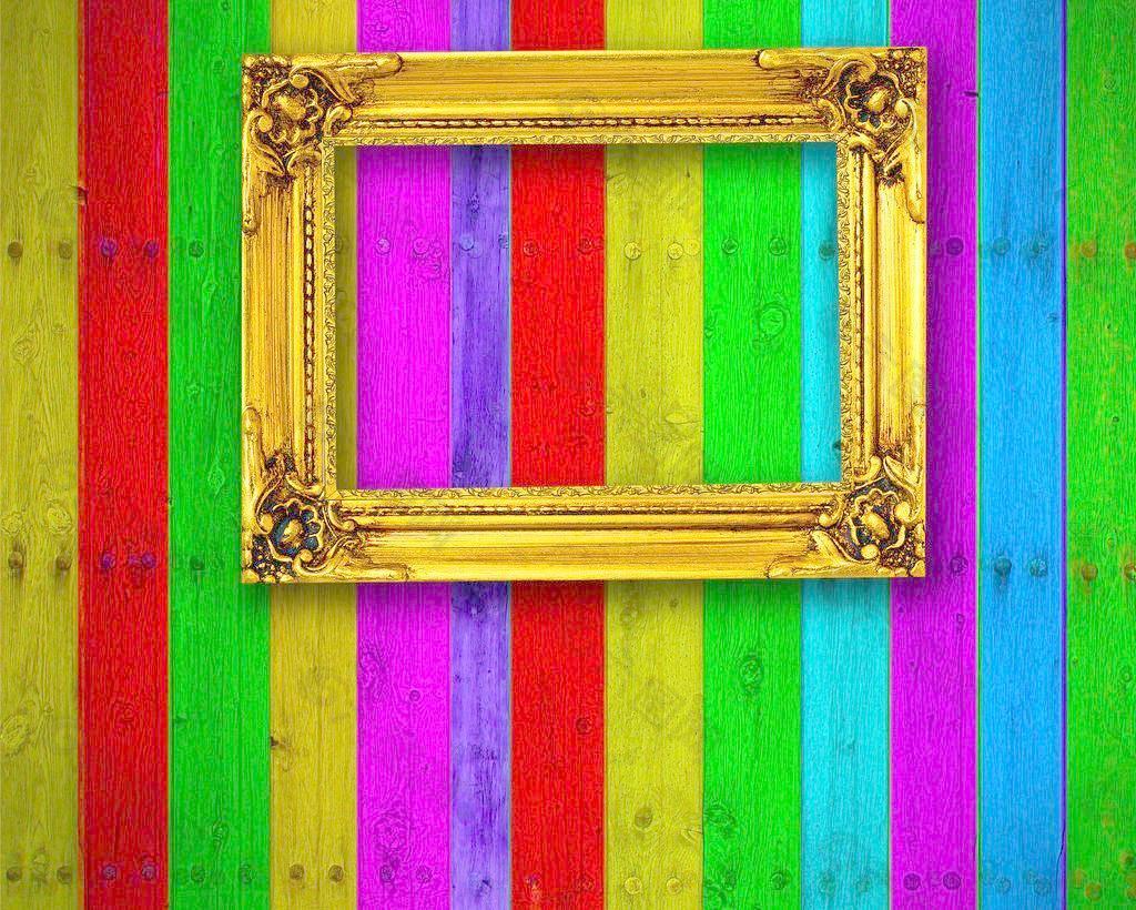 彩色木板背景 欧式相框图片