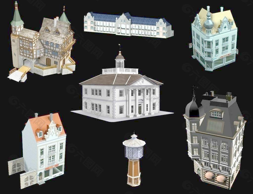 欧式建筑 max模型图片