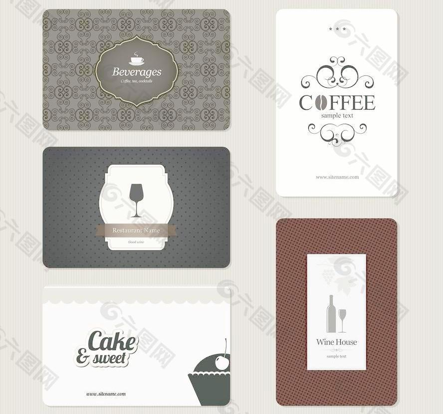 欧式花纹 菜单封面卡片设计图片