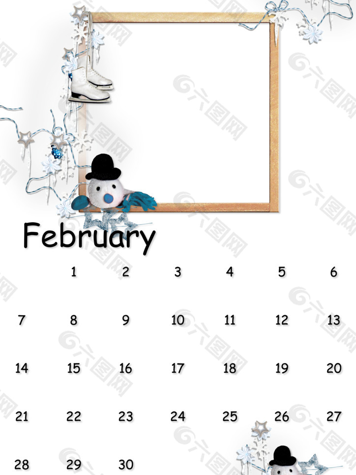 2月月历相框图片