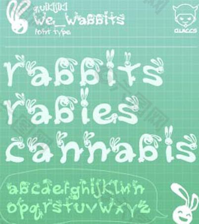 创意兔子英文字体图片