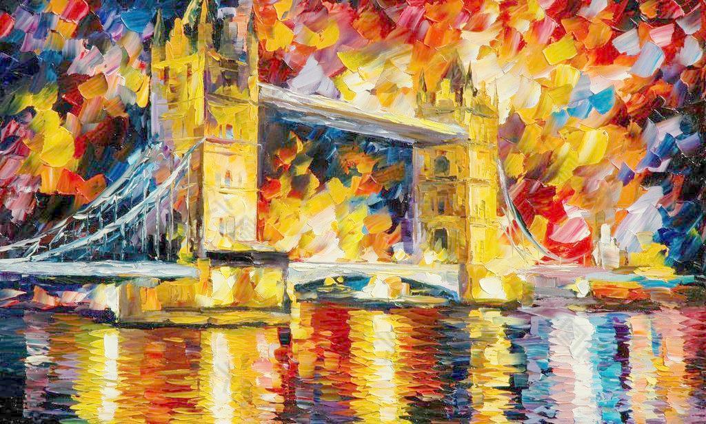 油画 伦敦塔桥图片