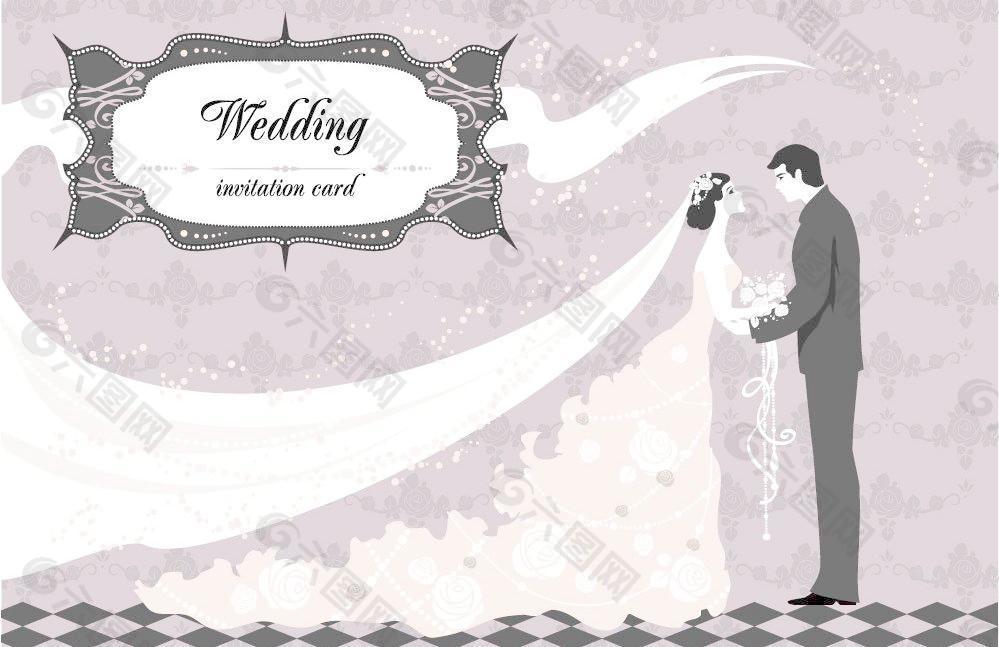 新郎新娘婚礼 欧式花纹底纹图片