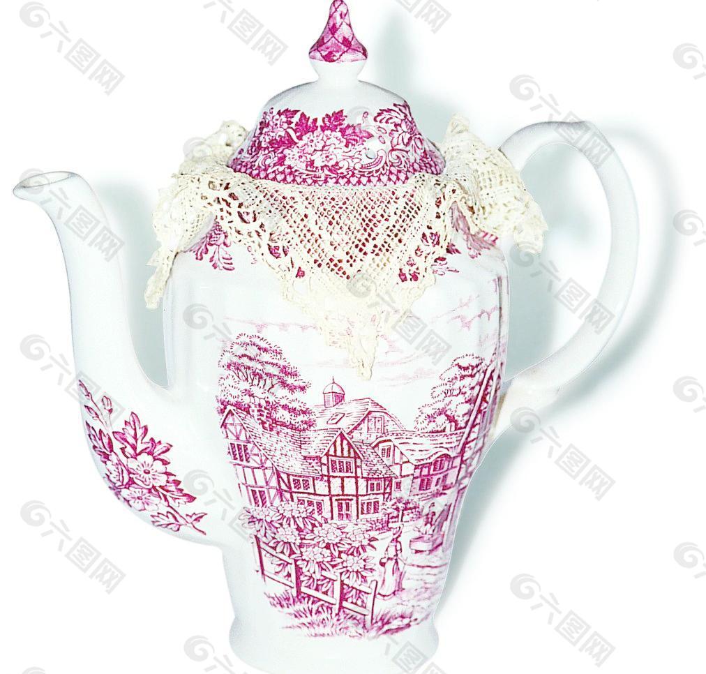 欧式茶壶瓷器咖啡壶图片