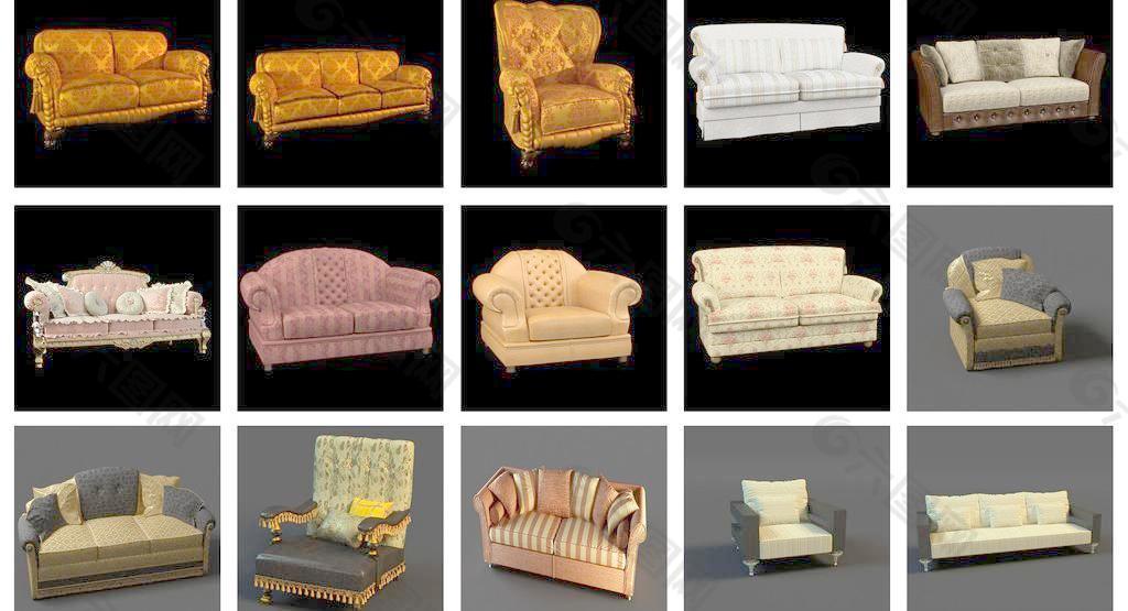 15款精美欧式沙发模型图片