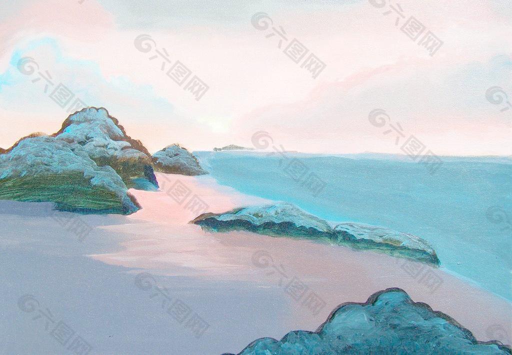 油画 海岸风光图片