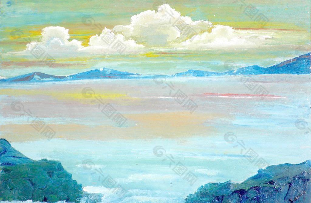 油画 海洋景色图片