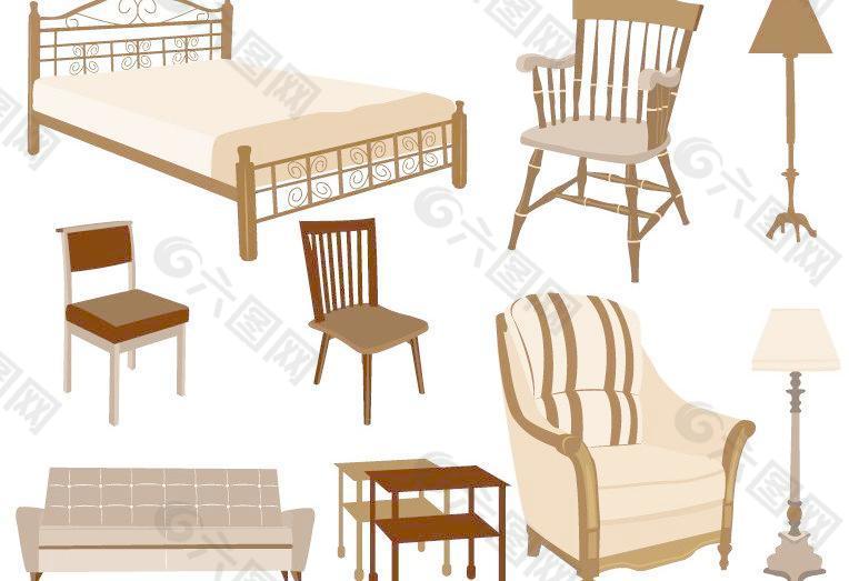 欧式家具矢量图标 椅子 沙发图片