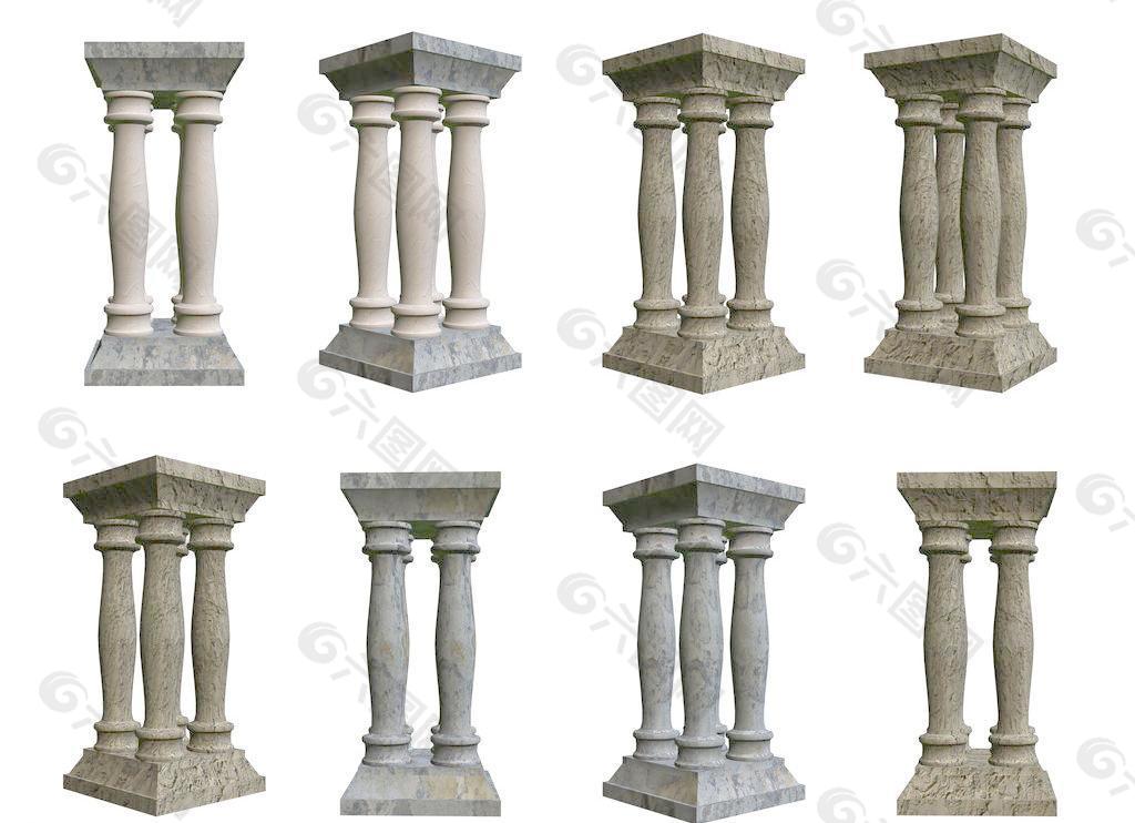 八款欧式石柱分层素材图片
