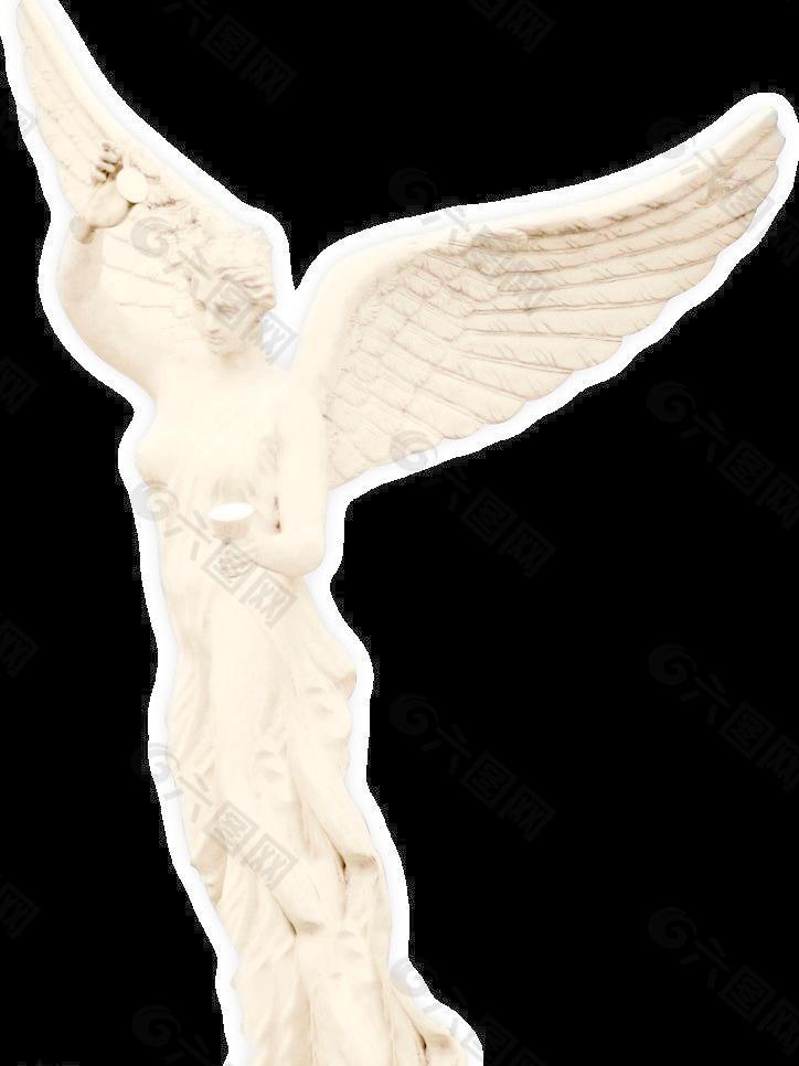 欧式雕塑 举酒杯 女神 翅膀图片