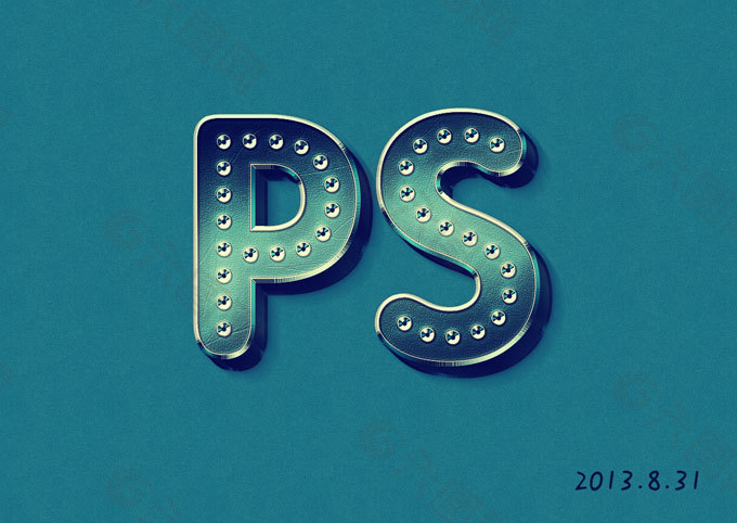 ps复古金属镶钻字体psd素材