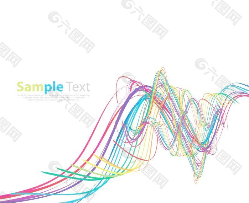 摘要彩虹波矢量艺术