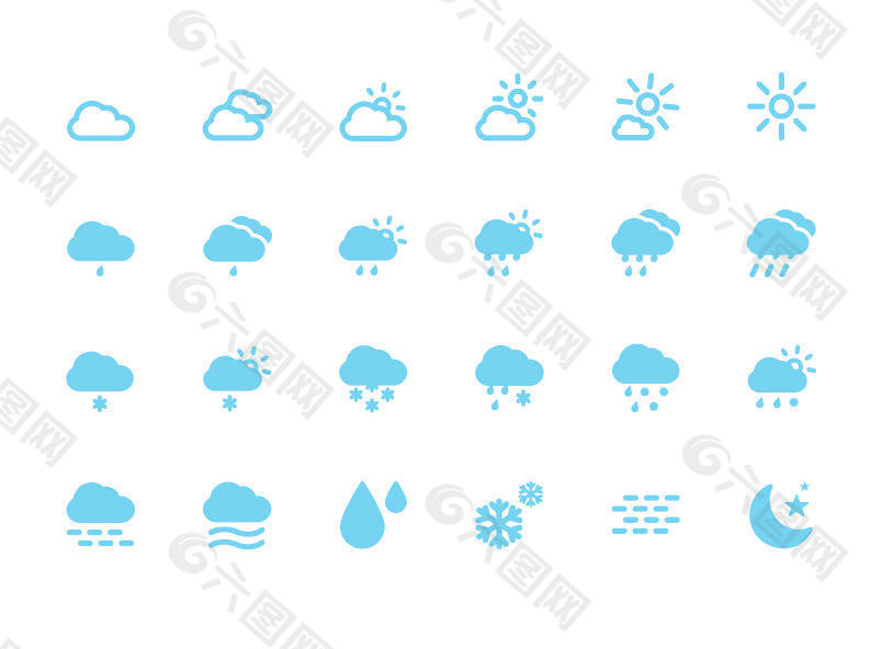 天气图标矢量插画