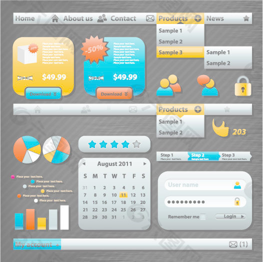 实用的网页设计元素04矢量