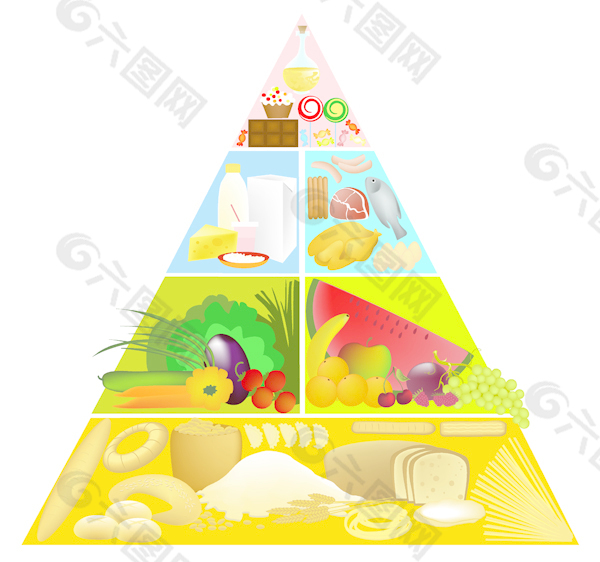 3食物金字塔矢量