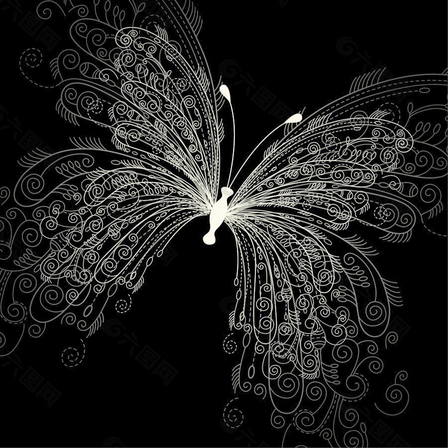 美丽的蝴蝶图案01矢量