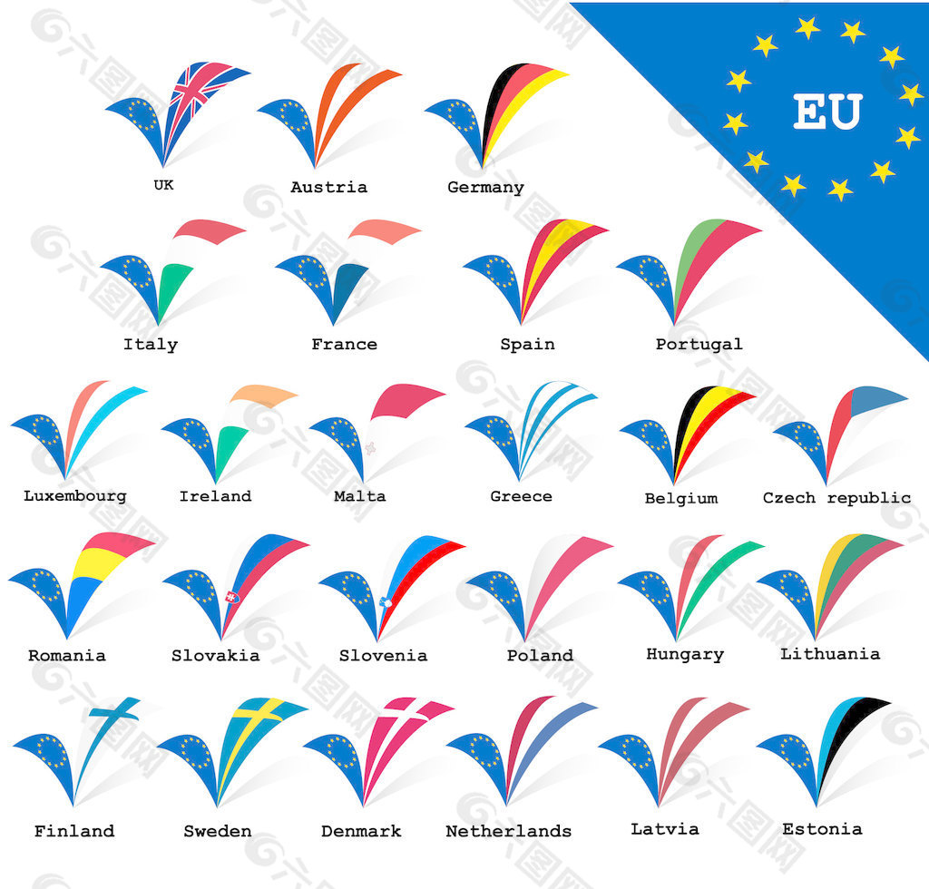 欧盟的标志和符号02矢量