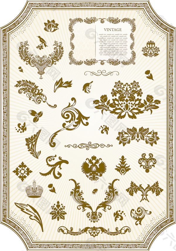 欧式古典花纹矢量框架
