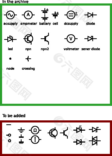 电子电路符号剪贴画