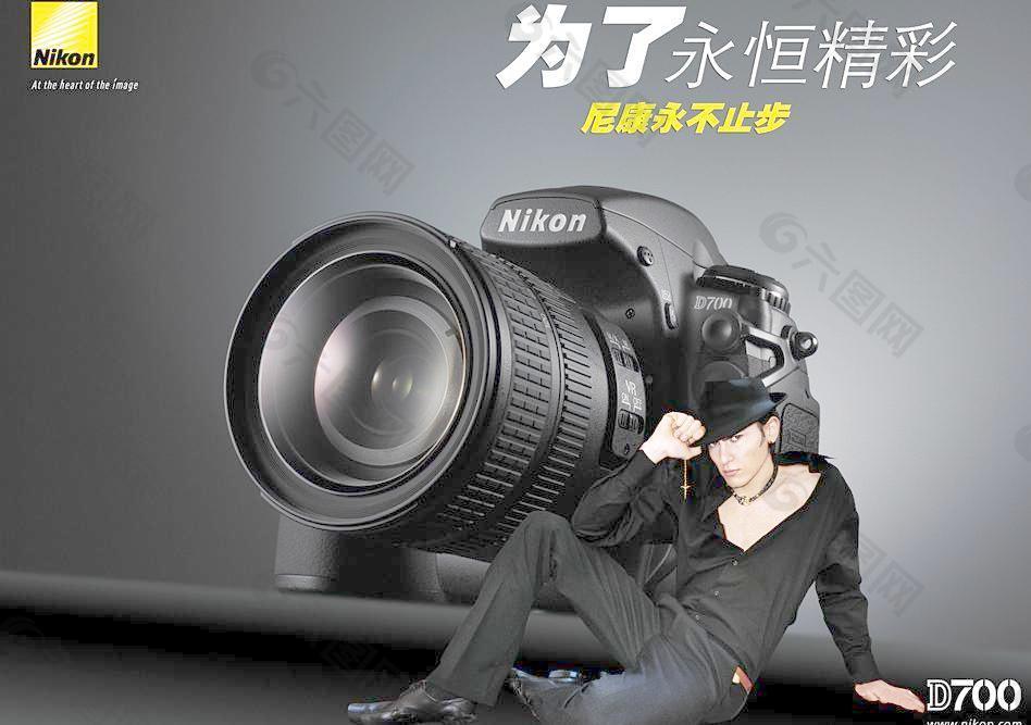 尼康nikon d700单反相机单张宣传（分层不细）图片