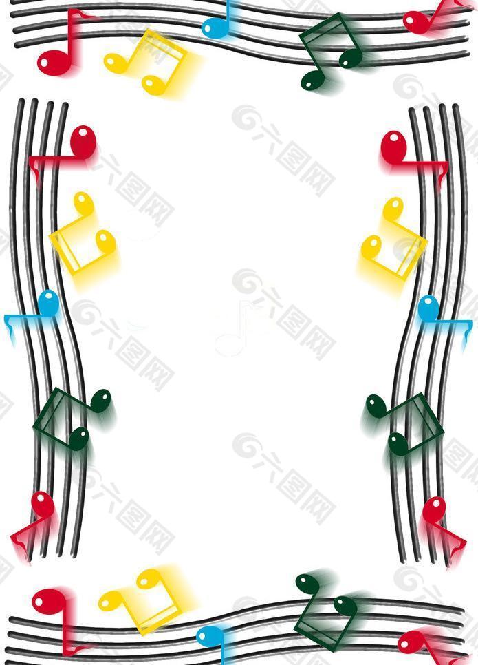 音符边框图片设计元素素材免费下载 图片编号 六图网