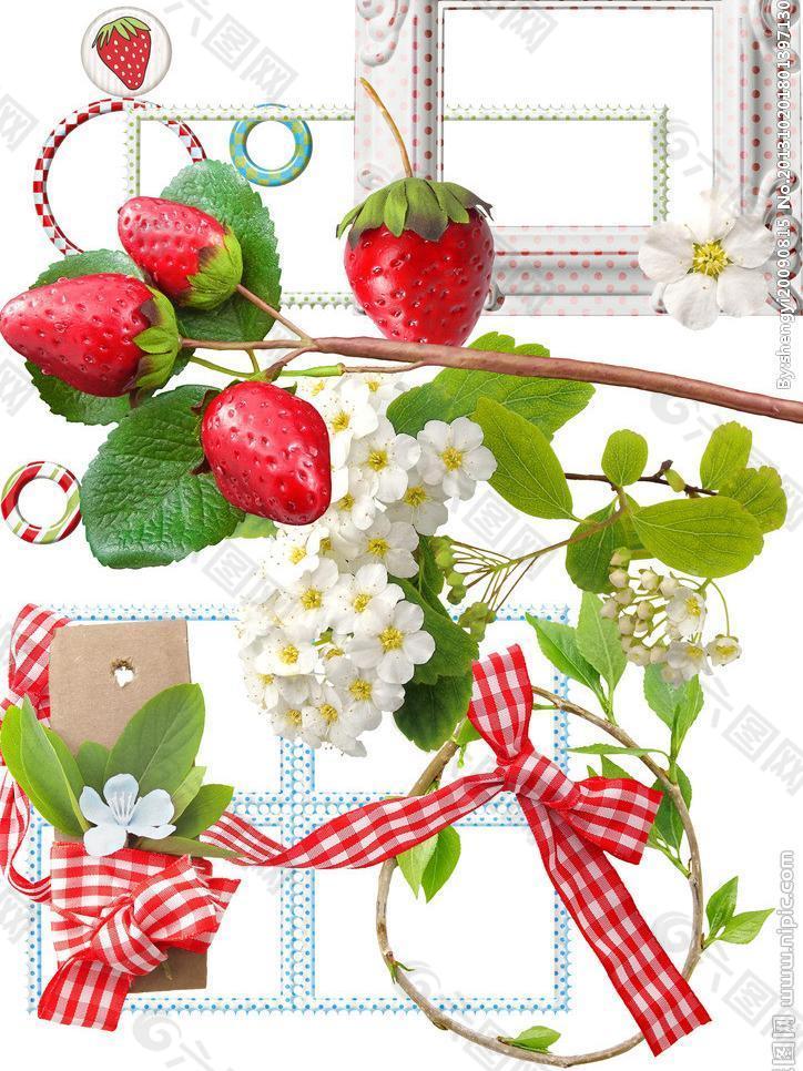 草莓装饰物分层图图片
