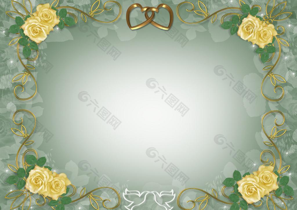 浪漫花朵装饰边框图片