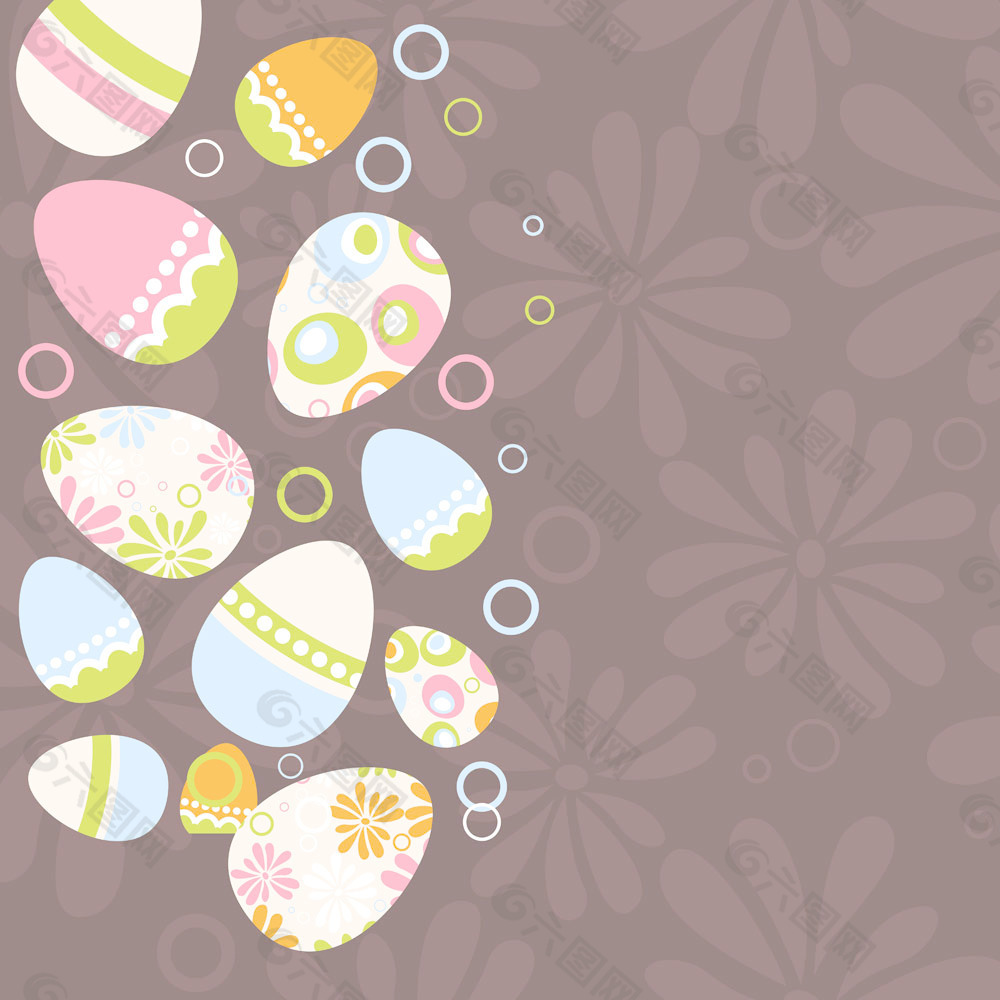 复活节彩蛋的插图背景04矢量