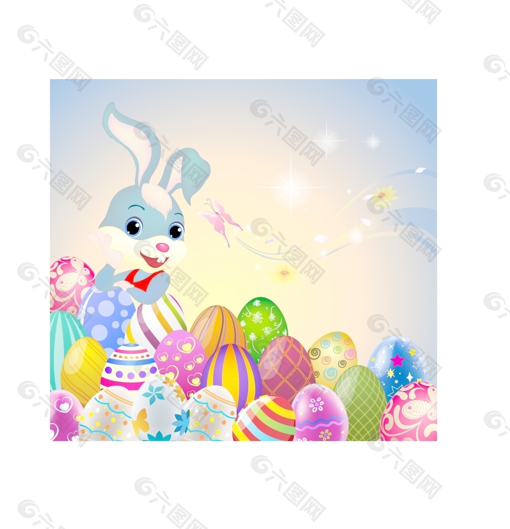 复活节小兔和彩蛋