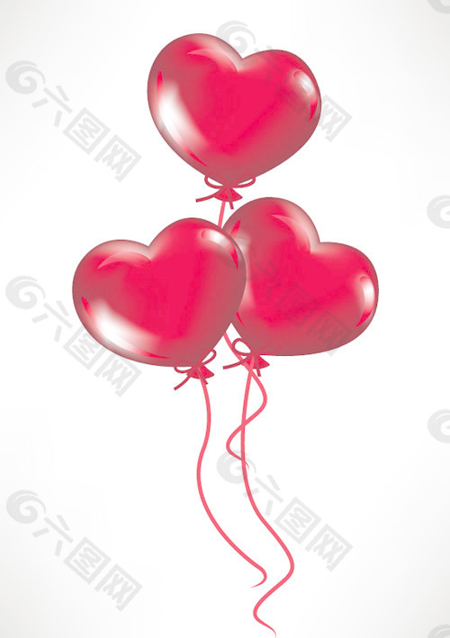 浪漫的心形气球矢量