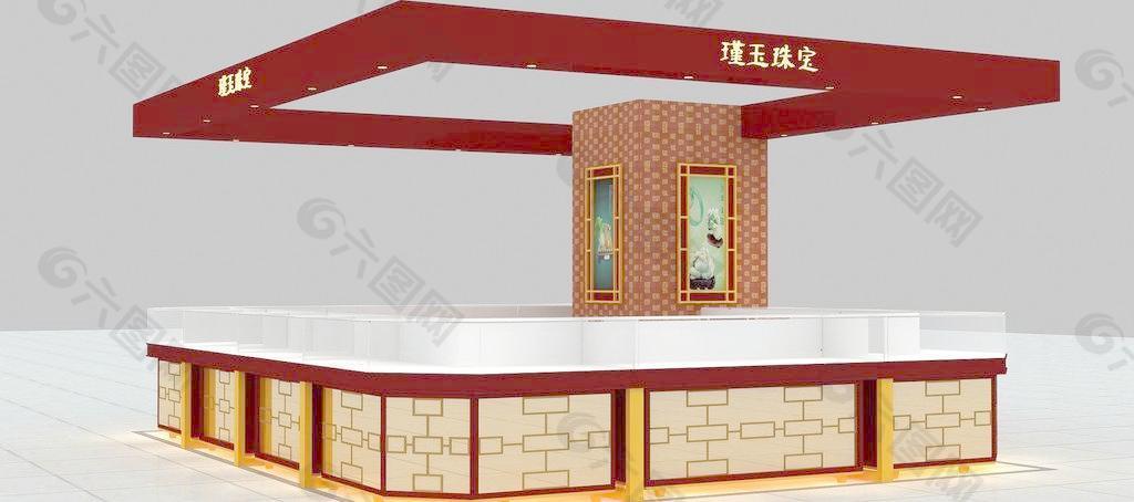 中式珠宝柜台图片