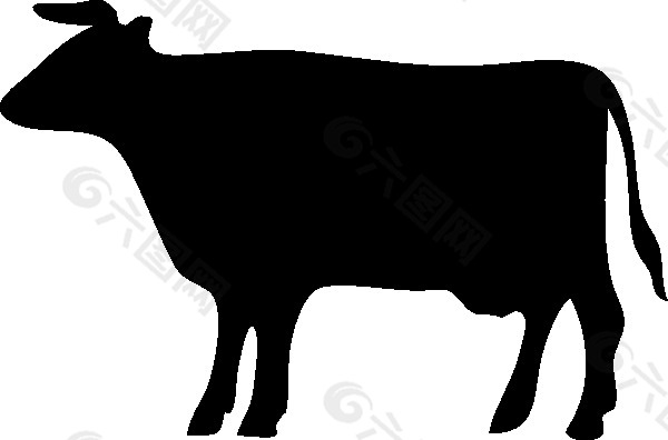 牛的剪影艺术剪辑