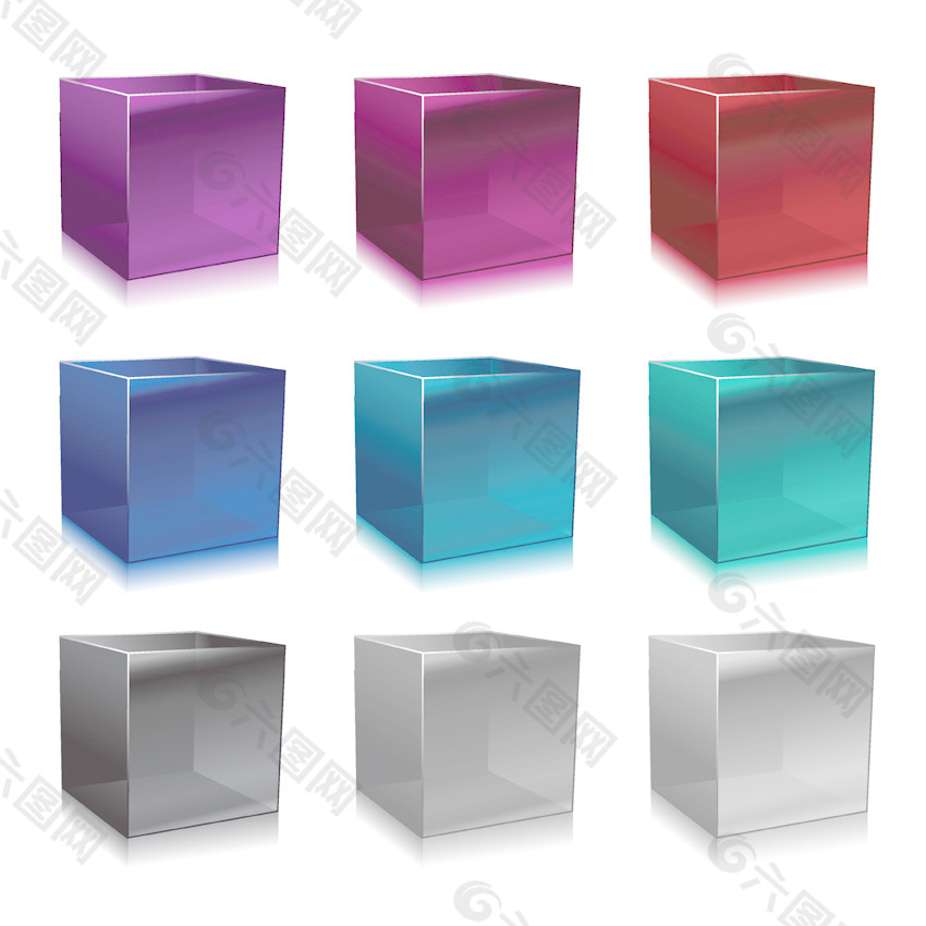 矢量彩色立方体