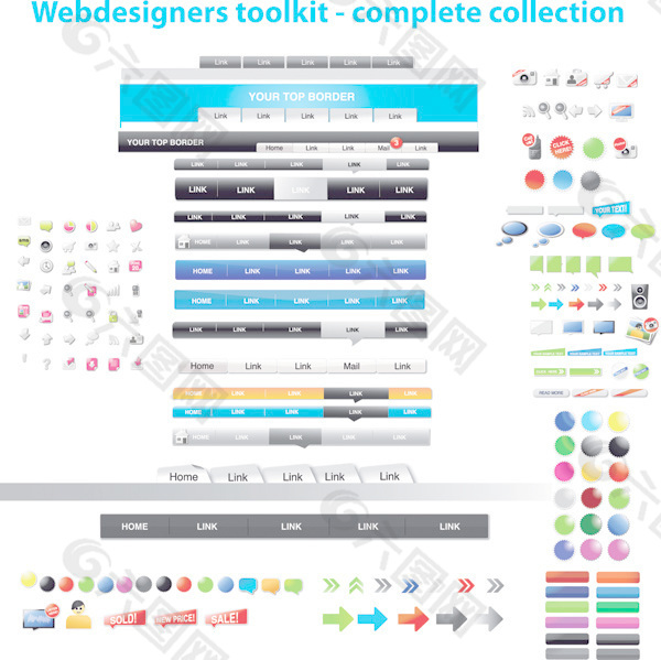 网页设计元素矢量使用